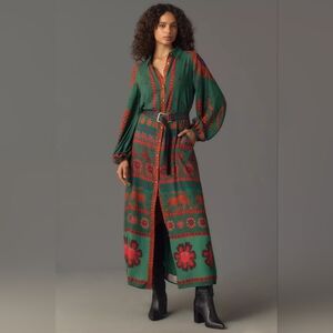 NWT FARM Rio Long-Sleeve Maxi Shirt Dress Medium